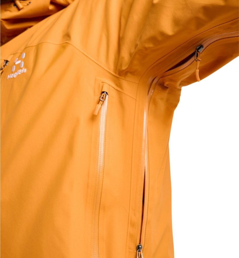 Men's Haglöfs Astral GTX Jacket Windbreaker Yellow Canada | QP82-163