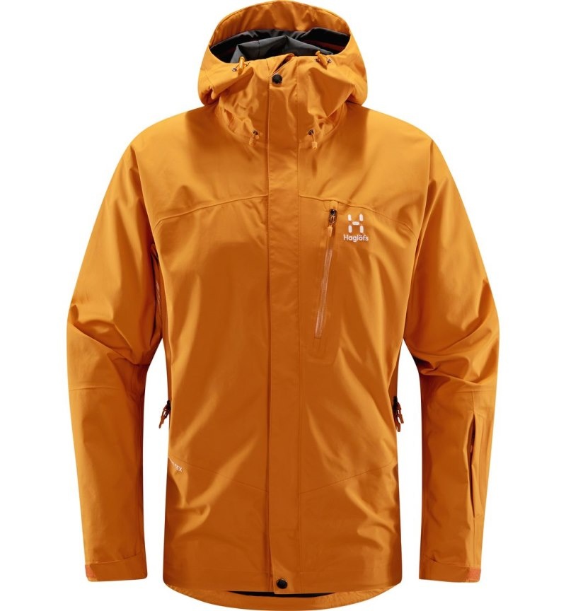 Men's Haglöfs Astral GTX Jacket Windbreaker Yellow Canada | QP82-163