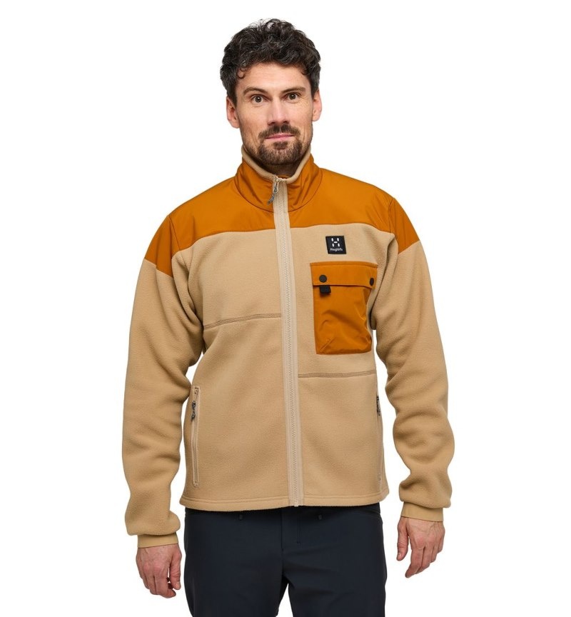 Men\'s Haglöfs Avesta Hybrid Jacket Fleece Jackets Beige Canada | RX22-520