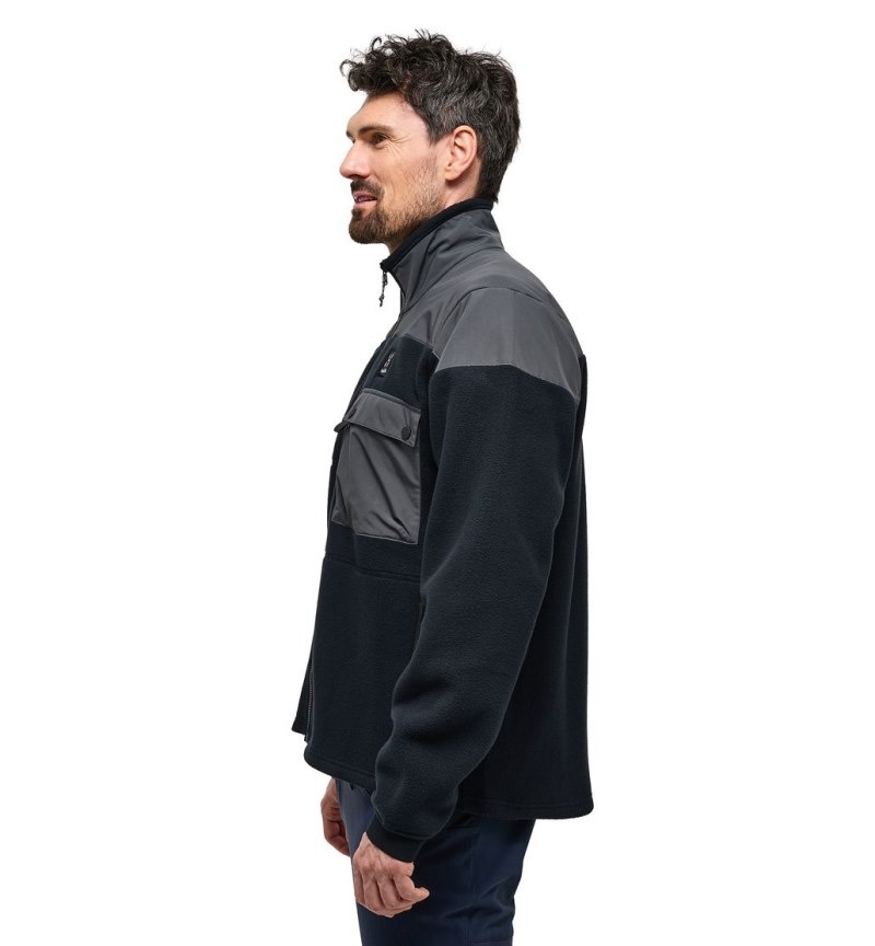 Men's Haglöfs Avesta Hybrid Jacket Fleece Jackets Black Canada | AL86-911