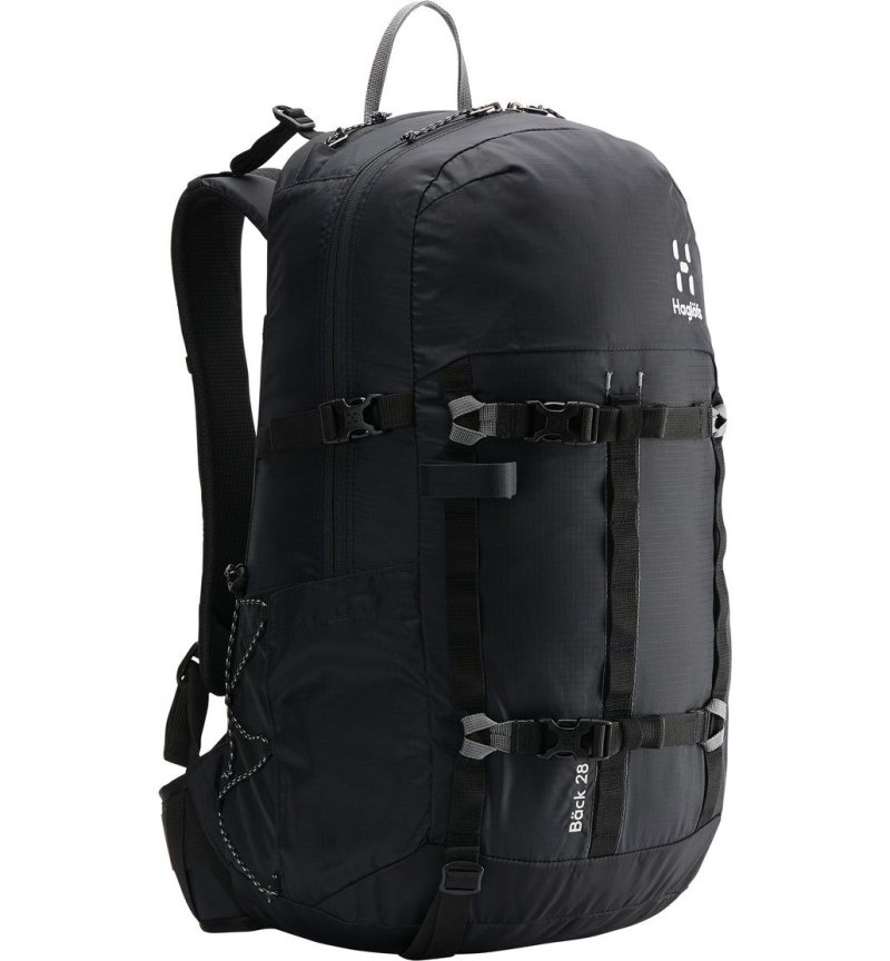 Men's Haglöfs Bäck 28 Hiking Backpacks Black Canada | YX09-440