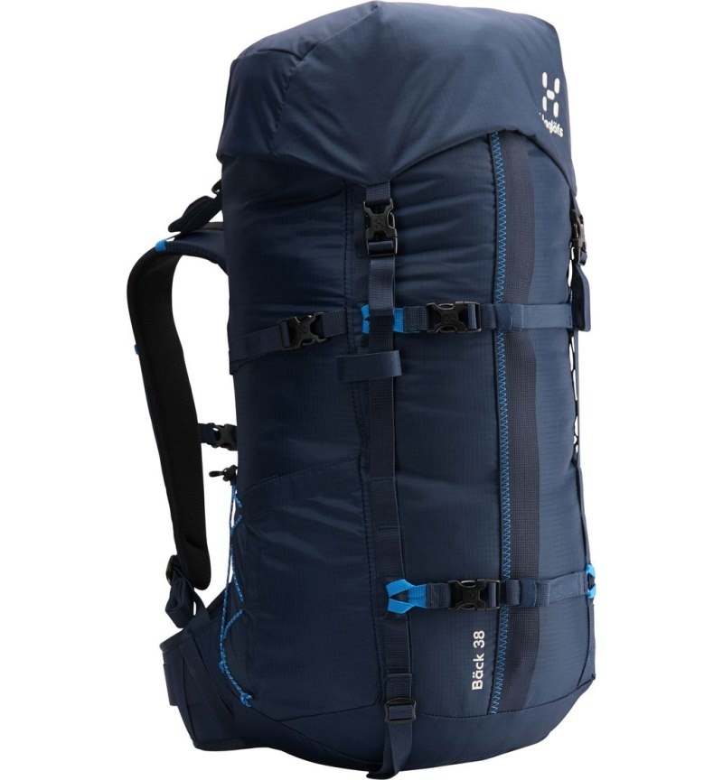 Men's Haglöfs Bäck 38 Hiking Backpacks Blue / Blue Canada | YY74-212