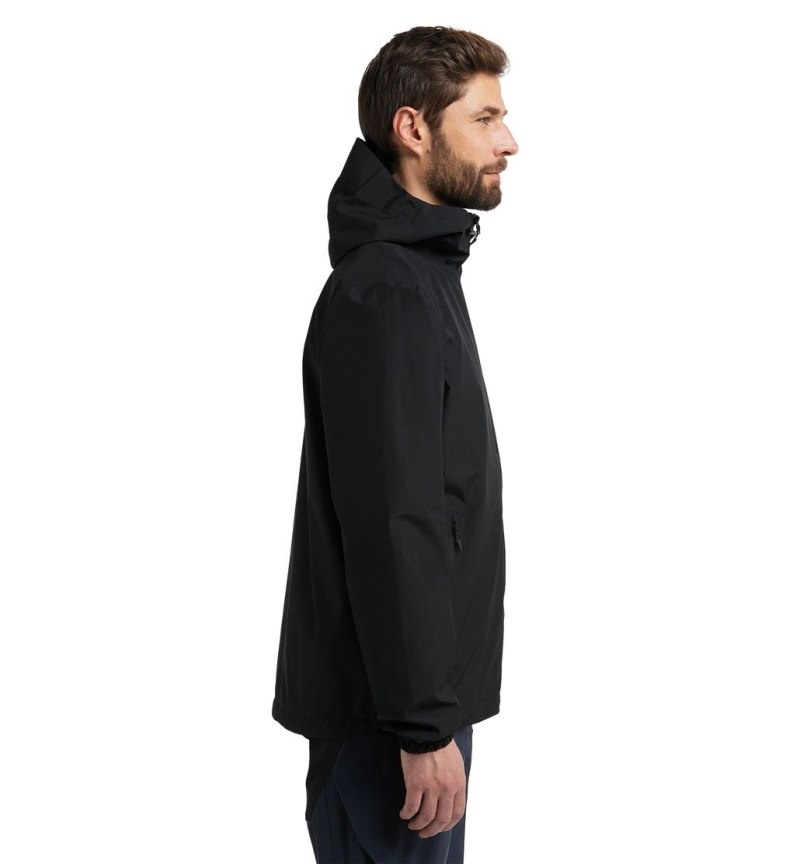 Men's Haglöfs Betula GTX Jacket Windbreaker Black Canada | SN39-624