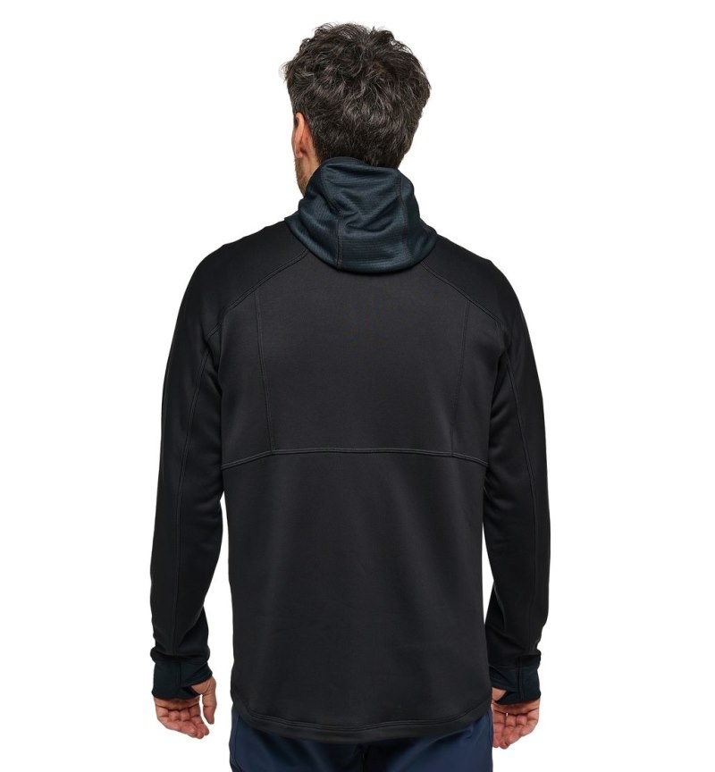 Men's Haglöfs Betula Hood Fleece Jackets Black Canada | XC83-238