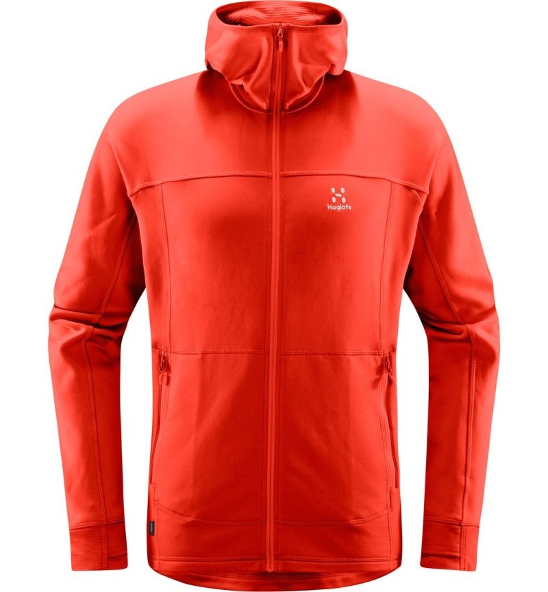 Men's Haglöfs Betula Hood Fleece Jackets Habanero Canada | XI52-569