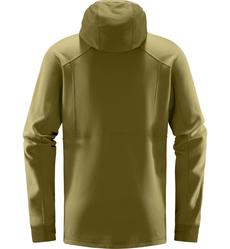 Men's Haglöfs Betula Hood Fleece Jackets Olive Green Canada | UN19-129