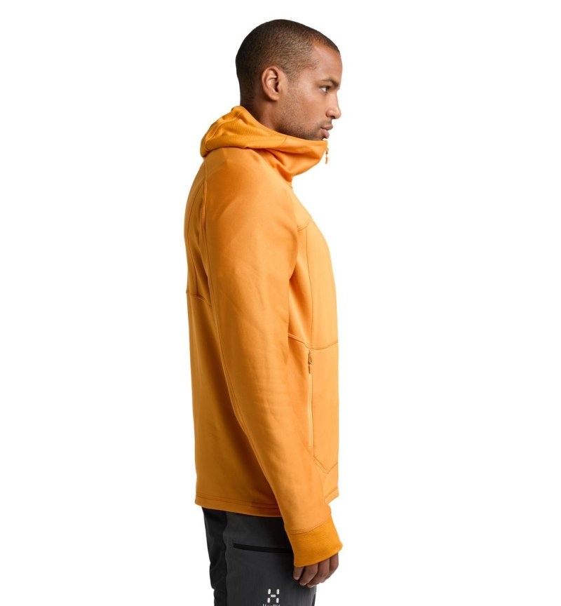 Men's Haglöfs Betula Hood Fleece Jackets Yellow Canada | OR50-419