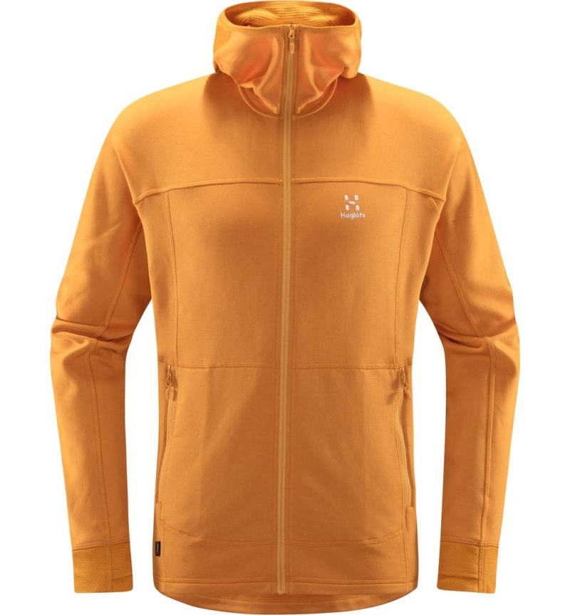 Men's Haglöfs Betula Hood Fleece Jackets Yellow Canada | OR50-419