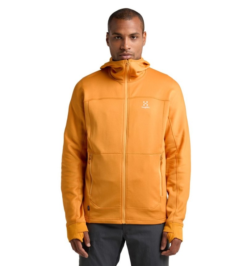 Men\'s Haglöfs Betula Hood Fleece Jackets Yellow Canada | OR50-419