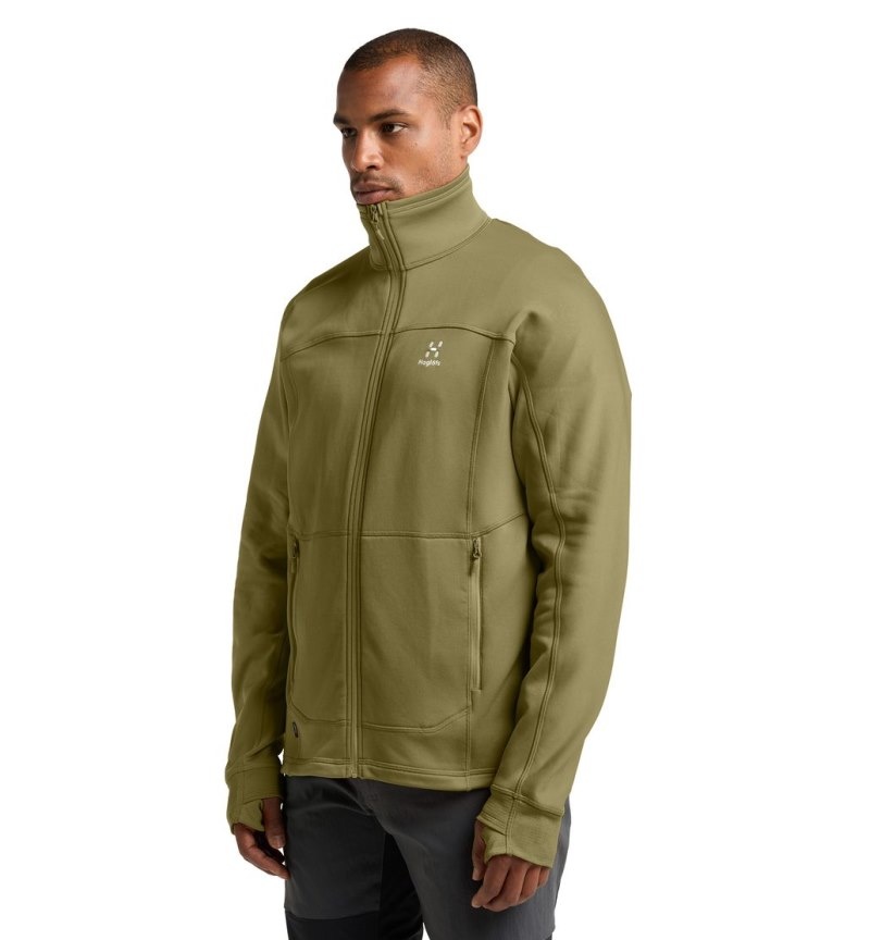 Men's Haglöfs Betula Jacket Fleece Jackets Olive Green Canada | SR62-699