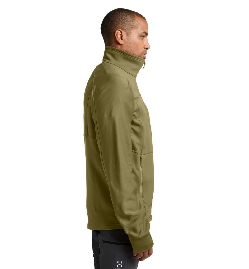 Men's Haglöfs Betula Jacket Fleece Jackets Olive Green Canada | SR62-699