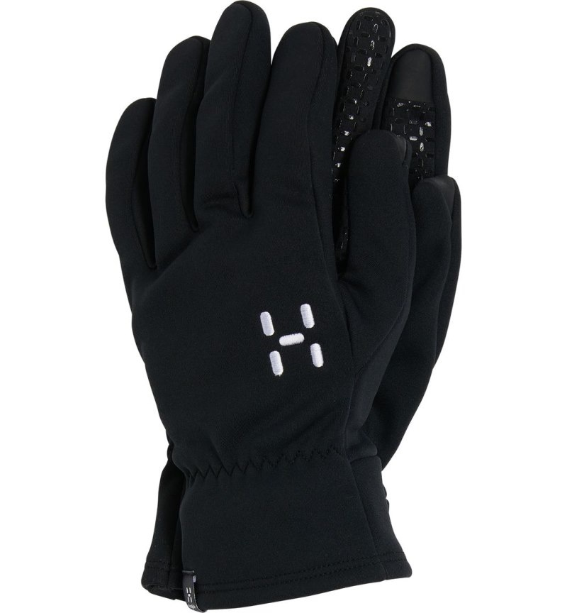 Men's Haglöfs Bow Windstopper Glove Gloves Black Canada | MZ15-539