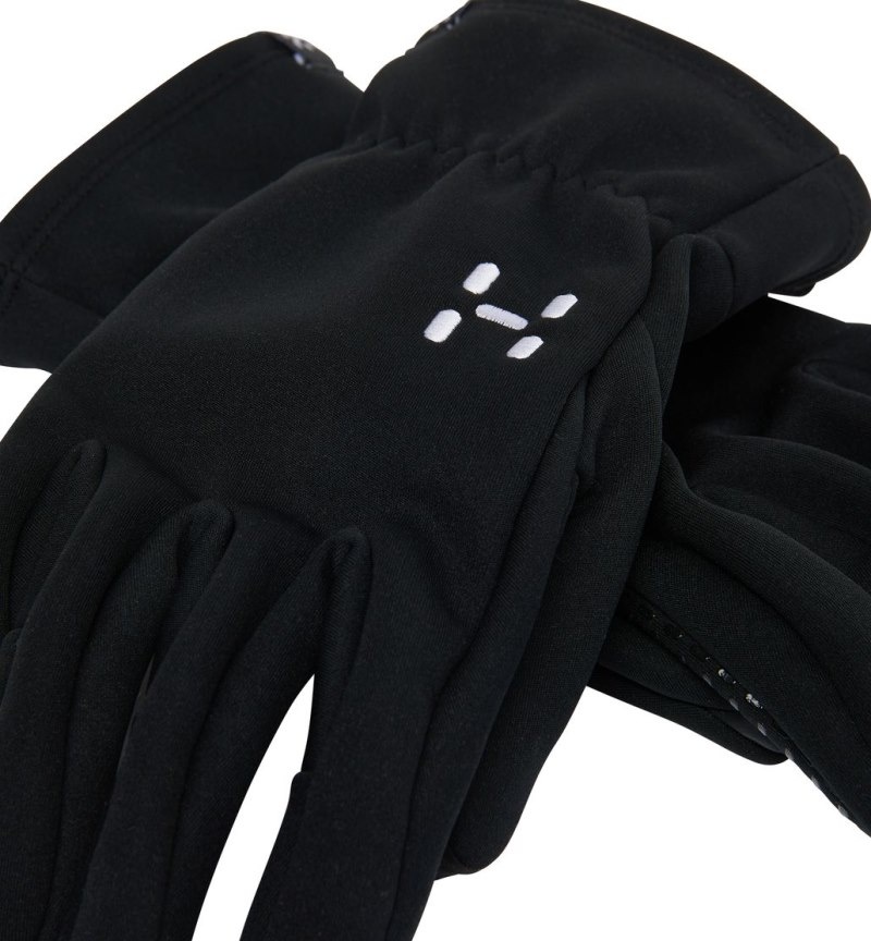 Men\'s Haglöfs Bow Windstopper Glove Gloves Black Canada | MZ15-539