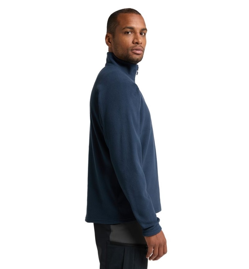 Men's Haglöfs Buteo 1/2 zip Fleece Jackets Blue Canada | HW75-715