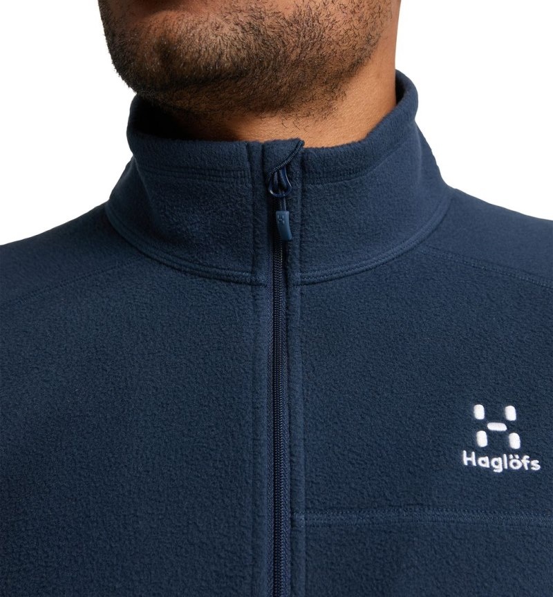 Men's Haglöfs Buteo 1/2 zip Fleece Jackets Blue Canada | HW75-715