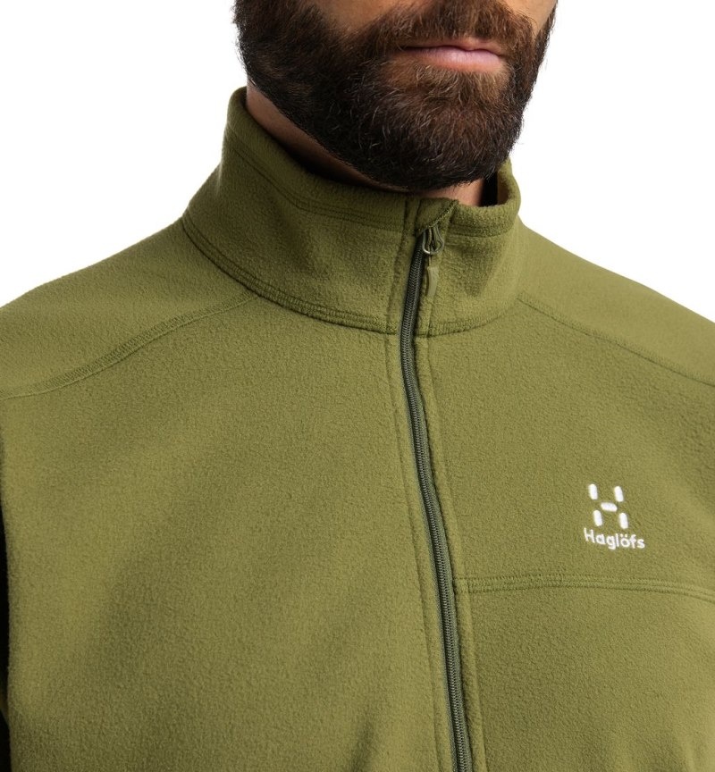 Men's Haglöfs Buteo 1/2 zip Fleece Jackets Olive Green Canada | JN43-041