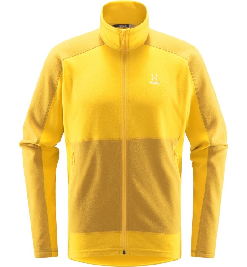 Men's Haglöfs Buteo Mid Jacket Fleece Jackets Autumn Leaves / Yellow Canada | UG35-613