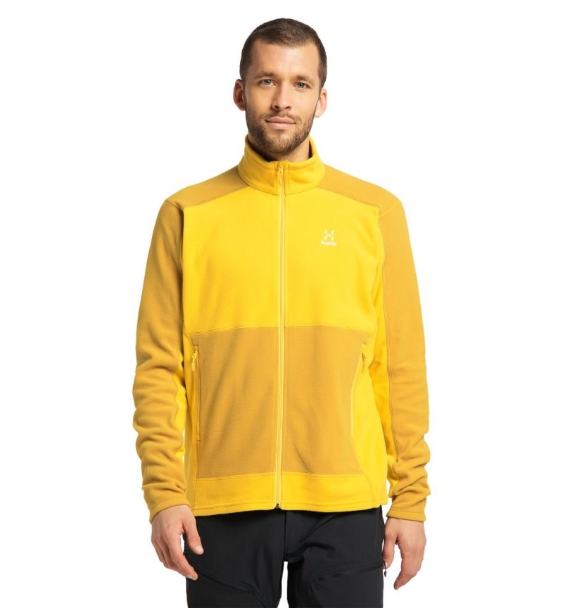 Men\'s Haglöfs Buteo Mid Jacket Fleece Jackets Autumn Leaves / Yellow Canada | UG35-613