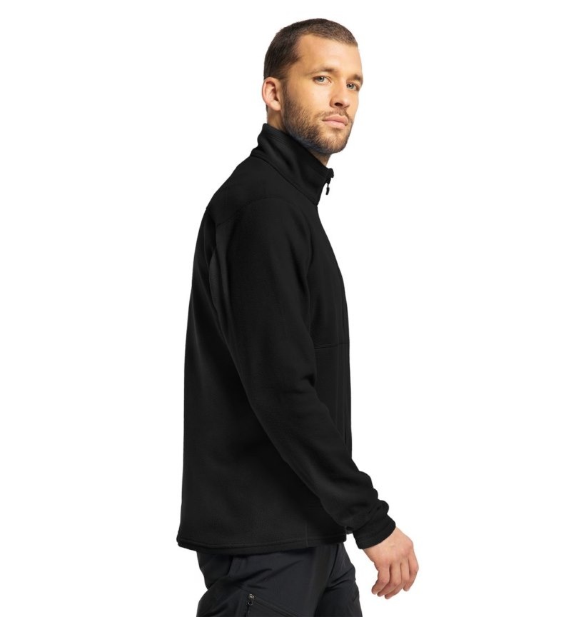 Men's Haglöfs Buteo Mid Jacket Fleece Jackets Black Canada | GJ98-290