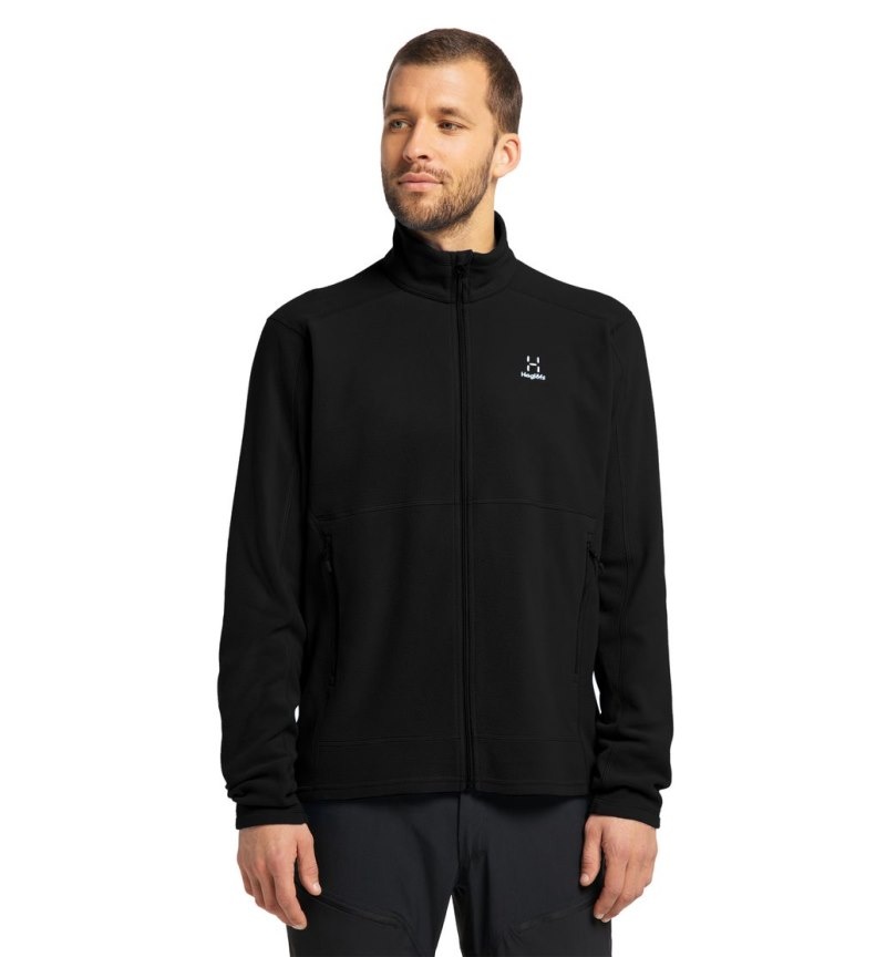 Men\'s Haglöfs Buteo Mid Jacket Fleece Jackets Black Canada | GJ98-290