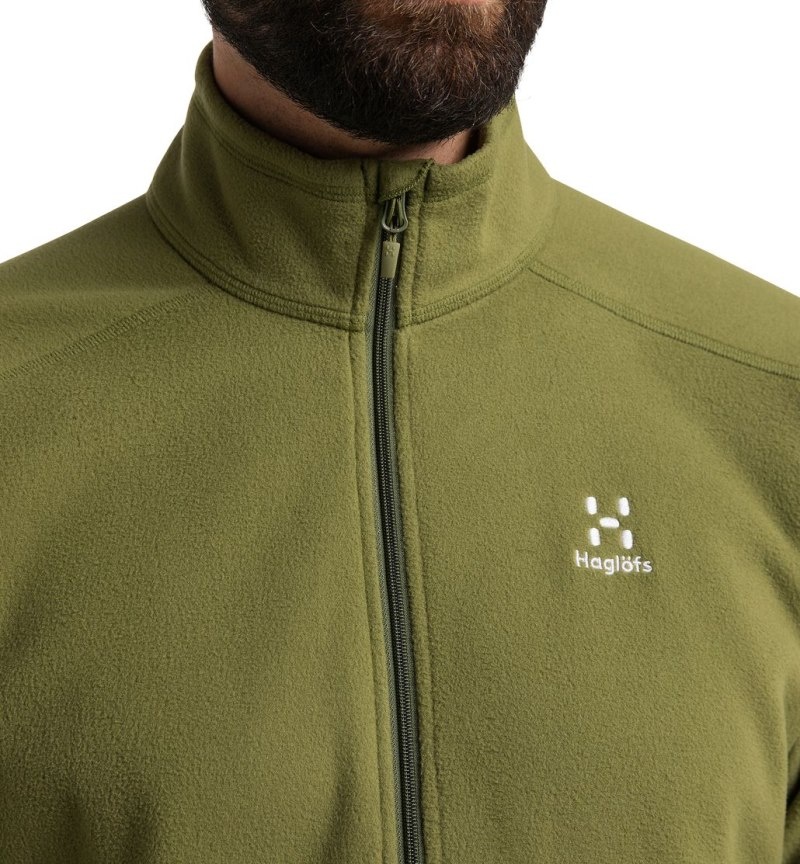 Men's Haglöfs Buteo Mid Jacket Fleece Jackets Olive Green Canada | GJ56-894