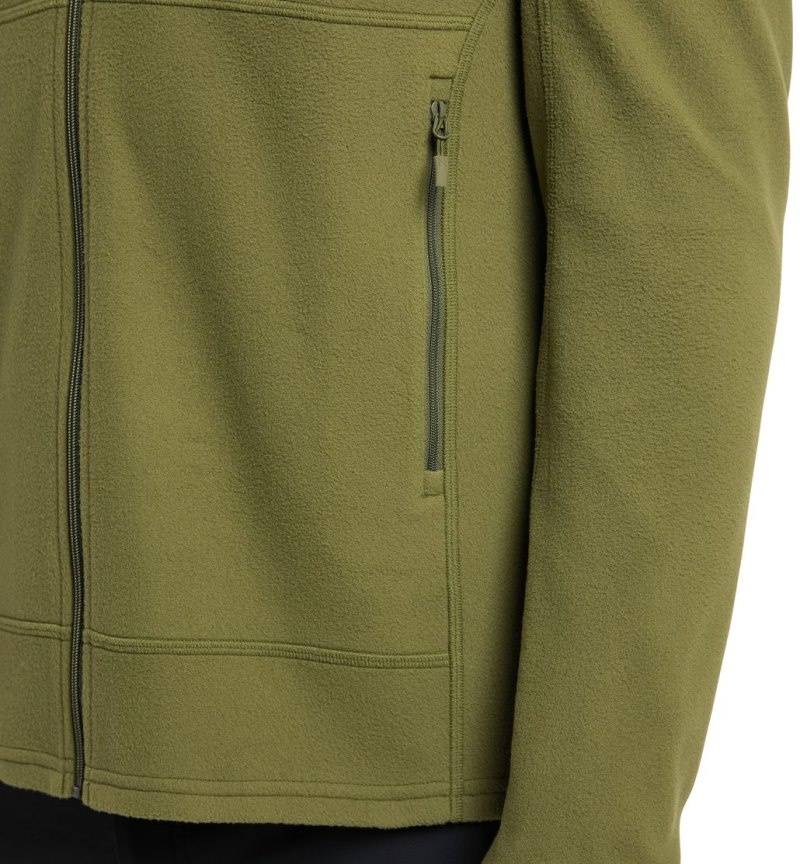 Men's Haglöfs Buteo Mid Jacket Fleece Jackets Olive Green Canada | GJ56-894