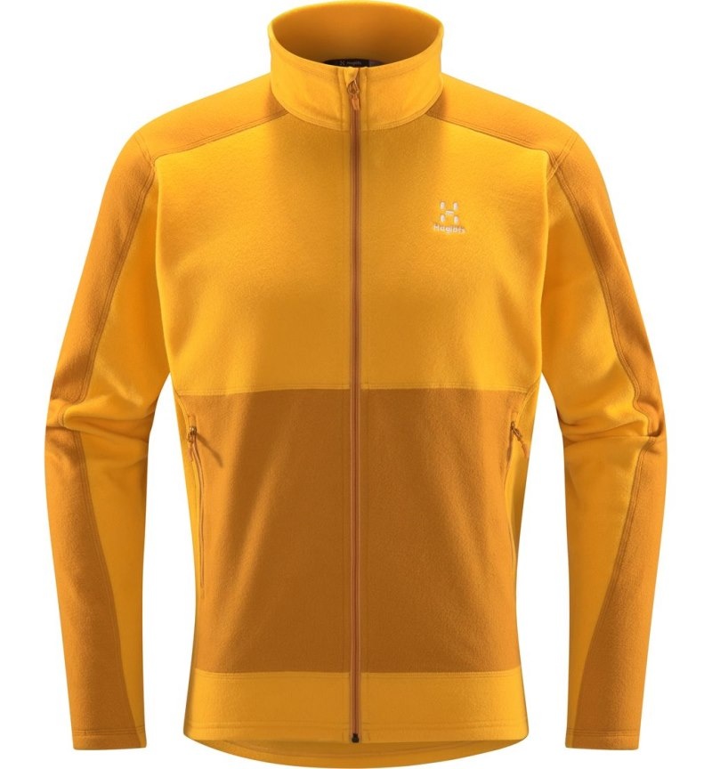 Men's Haglöfs Buteo Mid Jacket Fleece Jackets Yellow / Yellow Canada | QG20-553