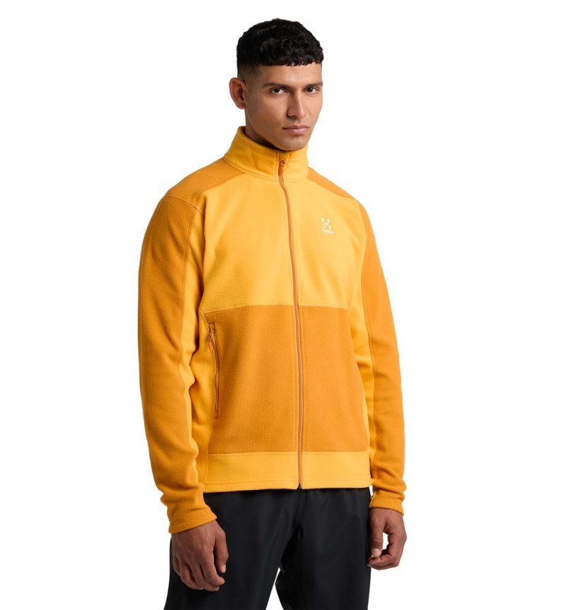 Men\'s Haglöfs Buteo Mid Jacket Fleece Jackets Yellow / Yellow Canada | QG20-553