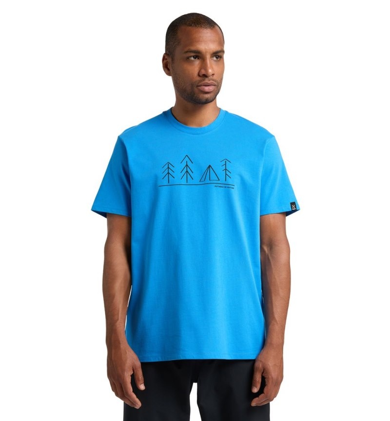 Men's Haglöfs Camp Tee T Shirts Blue Canada | YQ97-121