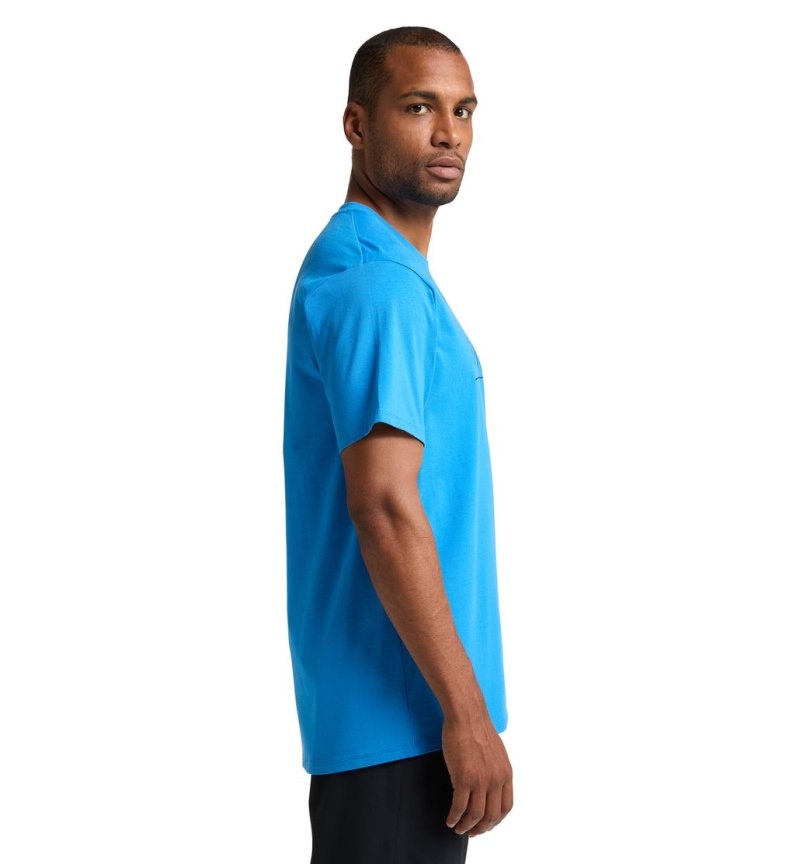 Men's Haglöfs Camp Tee T Shirts Blue Canada | YQ97-121