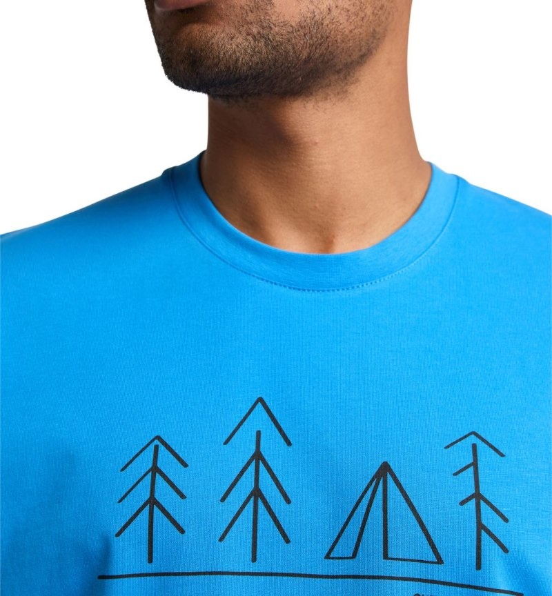 Men's Haglöfs Camp Tee T Shirts Blue Canada | YQ97-121