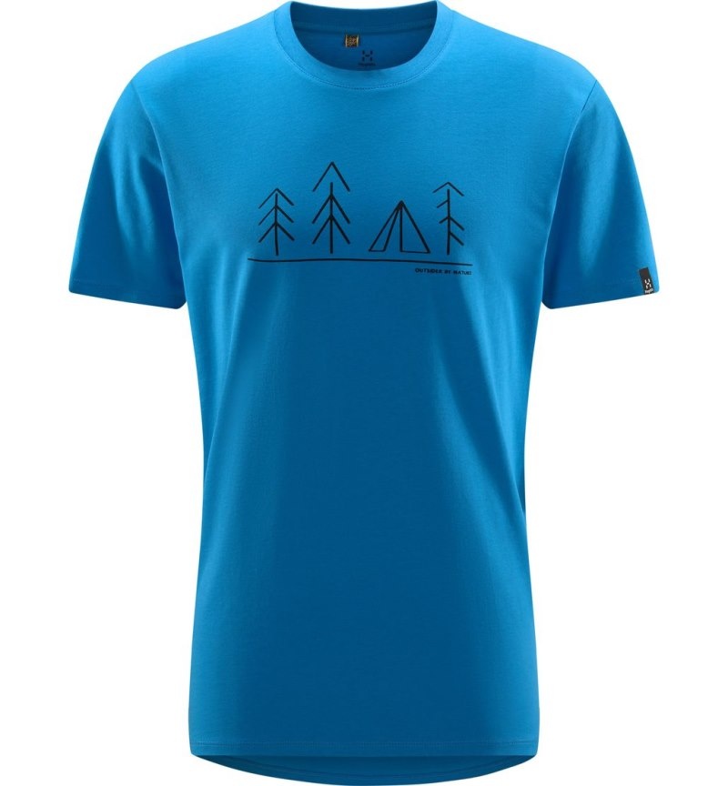 Men's Haglöfs Camp Tee T Shirts Blue Canada | YQ97-121