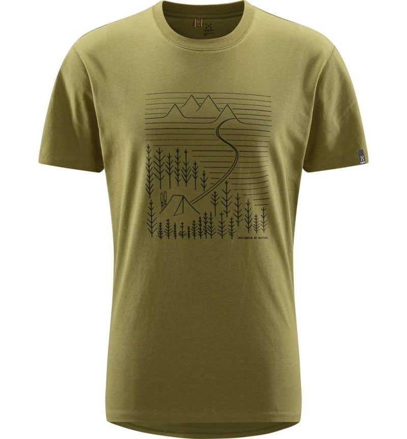 Men's Haglöfs Camp Tee T Shirts Olive Green Canada | MG95-750