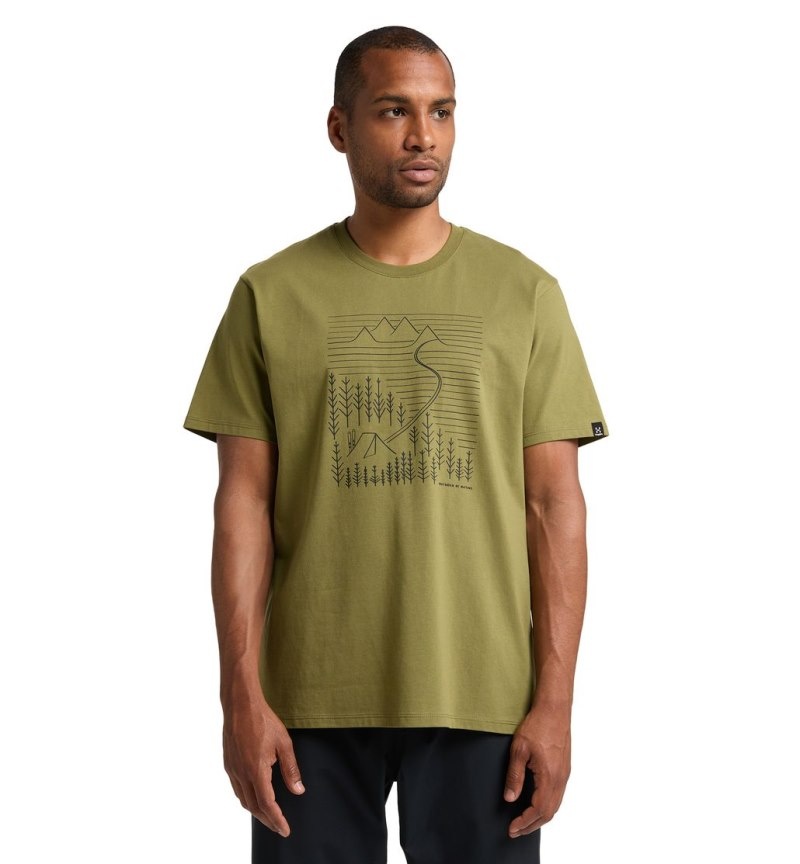 Men\'s Haglöfs Camp Tee T Shirts Olive Green Canada | MG95-750