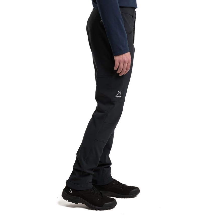 Men's Haglöfs Chilly Softshell Pant Softshell Trousers Black Canada | TU35-584