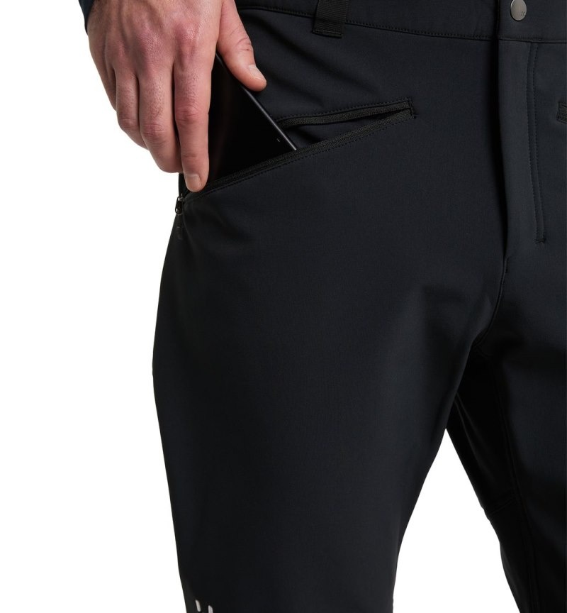 Men's Haglöfs Chilly Softshell Pant Softshell Trousers Black Canada | TU35-584