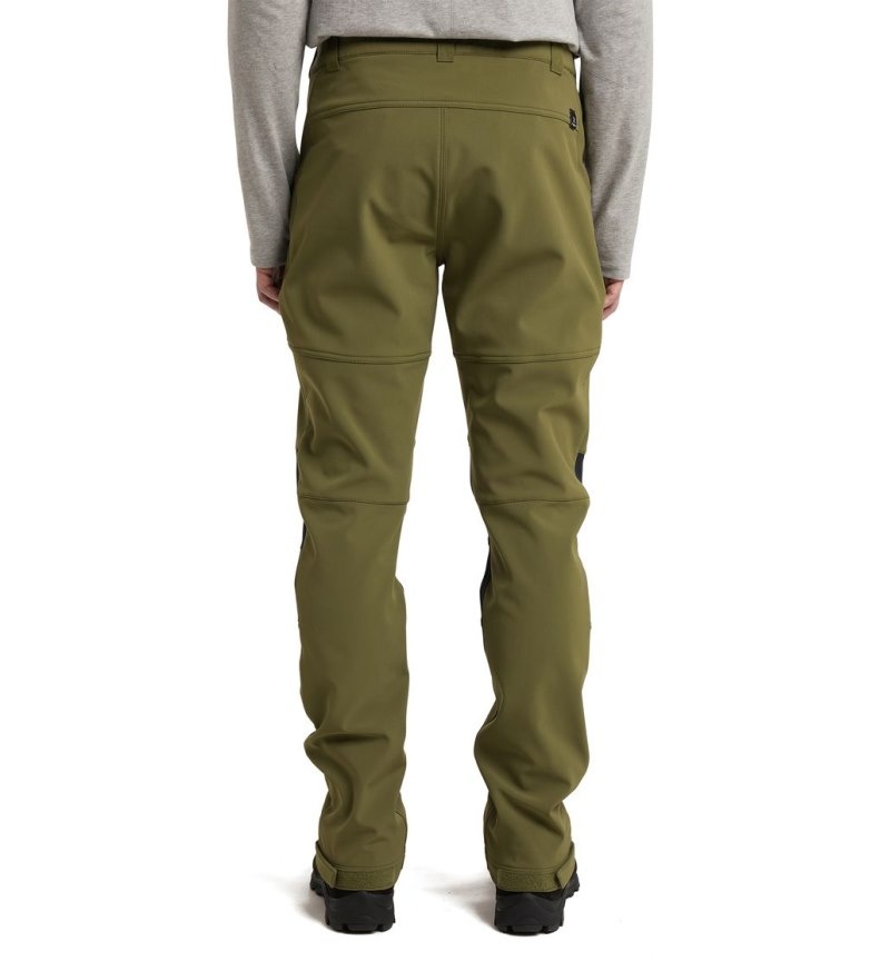 Men's Haglöfs Chilly Softshell Pant Softshell Trousers Olive Green / Black Canada | IS07-722