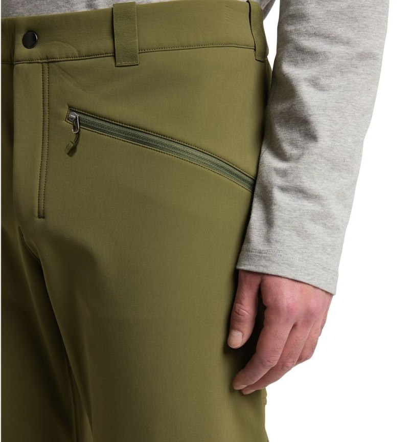 Men's Haglöfs Chilly Softshell Pant Softshell Trousers Olive Green / Black Canada | IS07-722