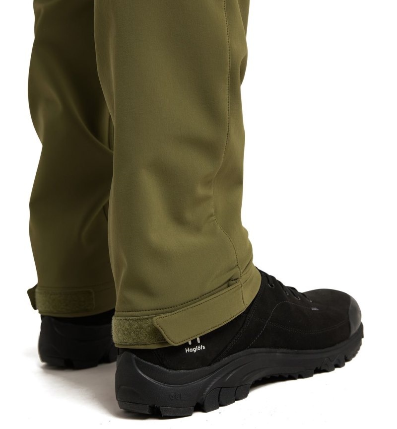 Men's Haglöfs Chilly Softshell Pant Softshell Trousers Olive Green / Black Canada | IS07-722