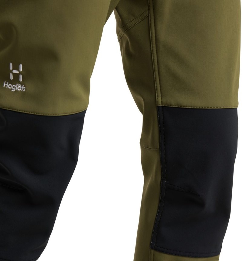 Men's Haglöfs Chilly Softshell Pant Softshell Trousers Olive Green / Black Canada | IS07-722