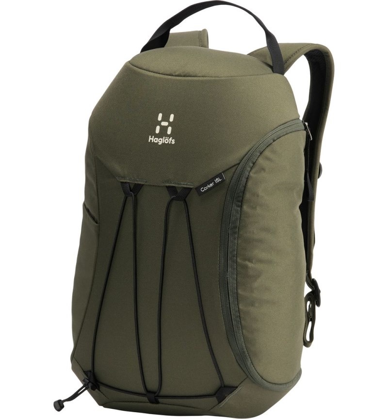 Men\'s Haglöfs Corker 15 Daypacks & Laptop Backpacks Deep Olive Canada | VY28-879