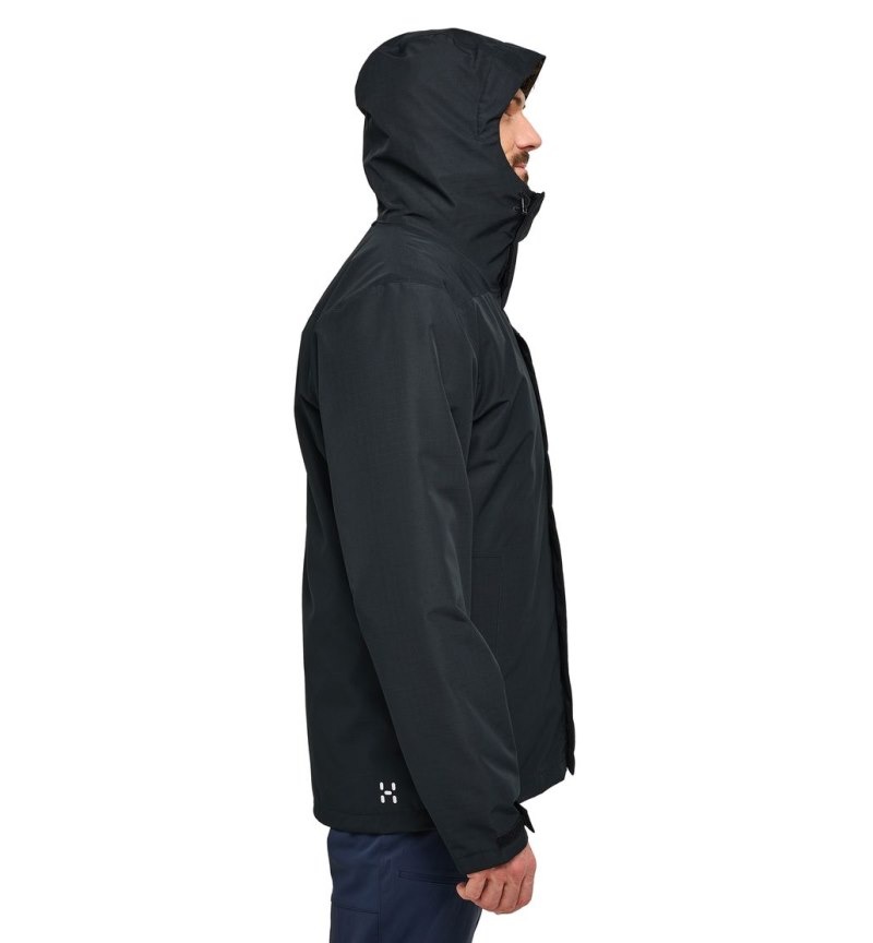 Men's Haglöfs Ek 3-in-1 Proof Jacket Windbreaker Black Canada | HR20-240