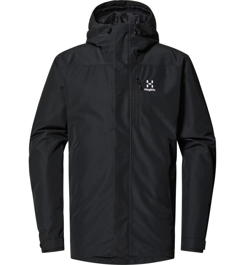 Men's Haglöfs Ek 3-in-1 Proof Jacket Windbreaker Black Canada | HR20-240