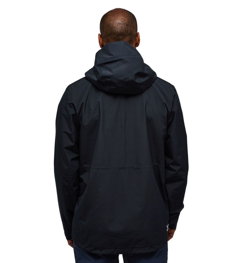 Men's Haglöfs Finch Proof Jacket Windbreaker Black Canada | HT78-917