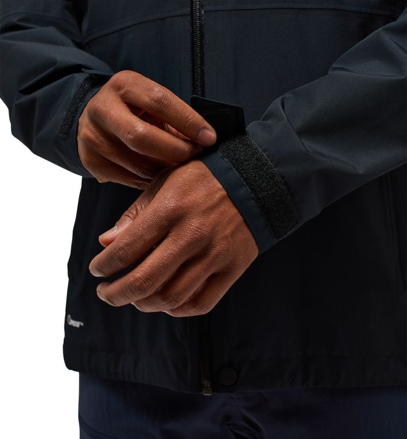 Men's Haglöfs Finch Proof Jacket Windbreaker Black Canada | HT78-917