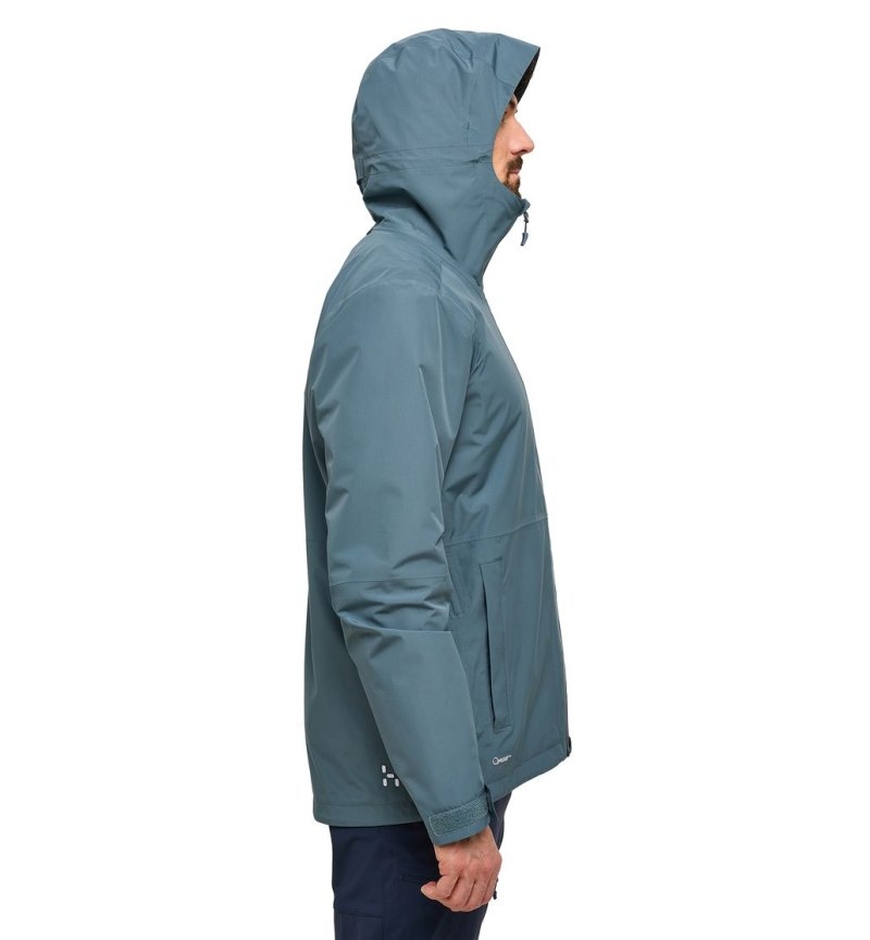 Men's Haglöfs Finch Proof Jacket Windbreaker Blue Canada | TY48-680