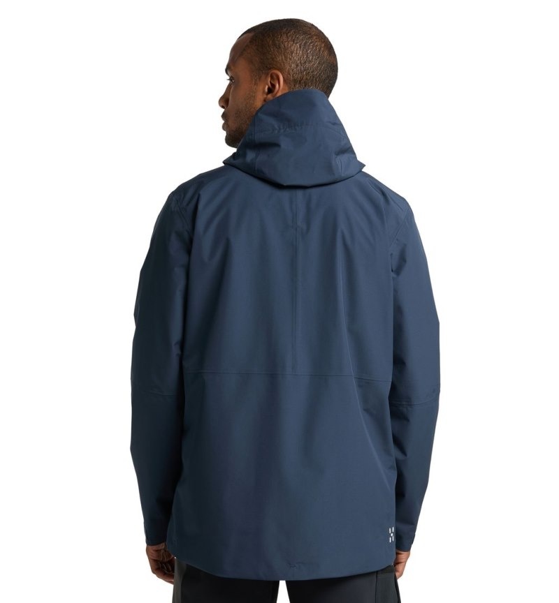 Men's Haglöfs Finch Proof Jacket Windbreaker Blue Canada | NN75-263