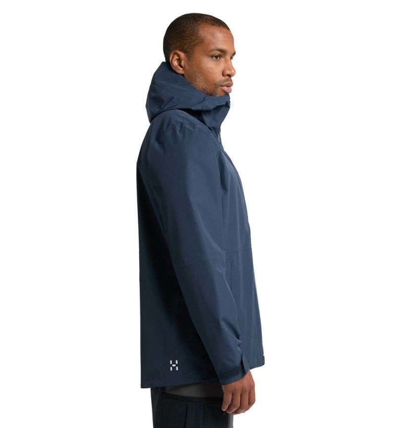 Men's Haglöfs Finch Proof Jacket Windbreaker Blue Canada | NN75-263