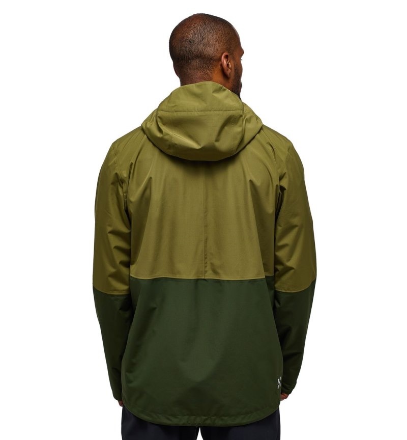 Men's Haglöfs Finch Proof Jacket Windbreaker Olive Green / Green Canada | JI49-089