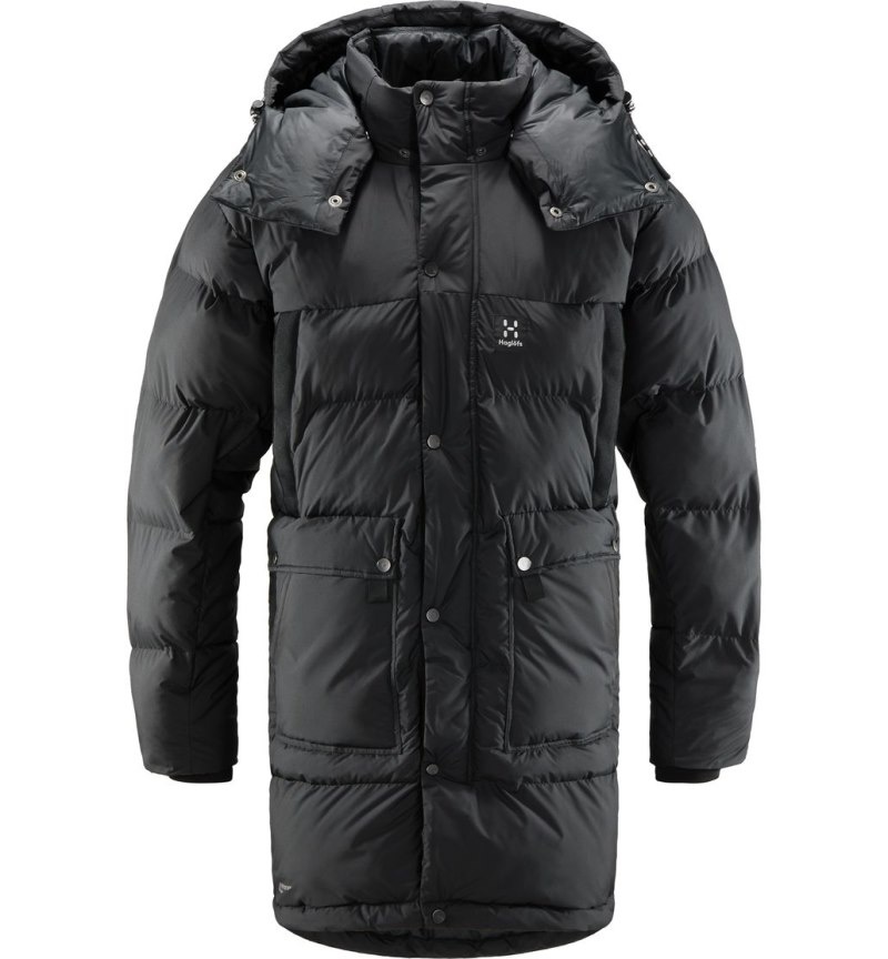 Men's Haglöfs Floda Mimic Parka Insulated Jackets Black Canada | YM98-927